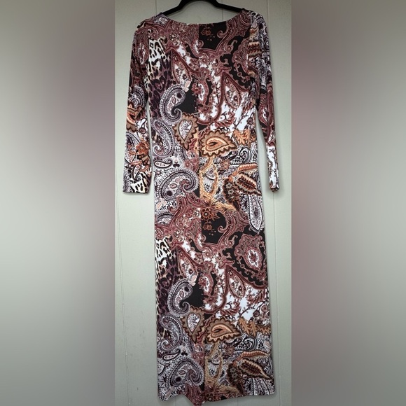 Chico’s Paisley Long Sleeve Maxi Dress Size Chicos 0 US 4 Small - Picture 5 of 13
